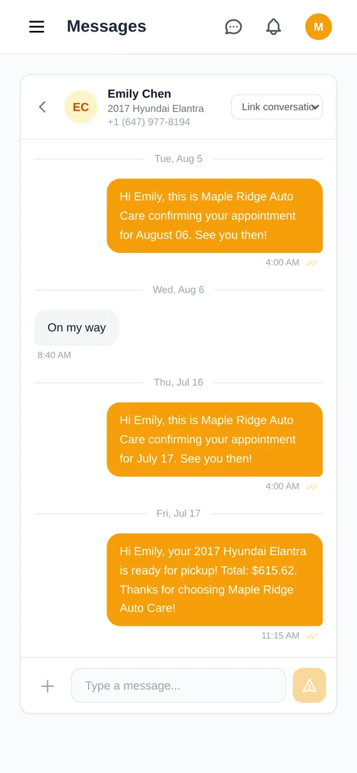 Customer messaging