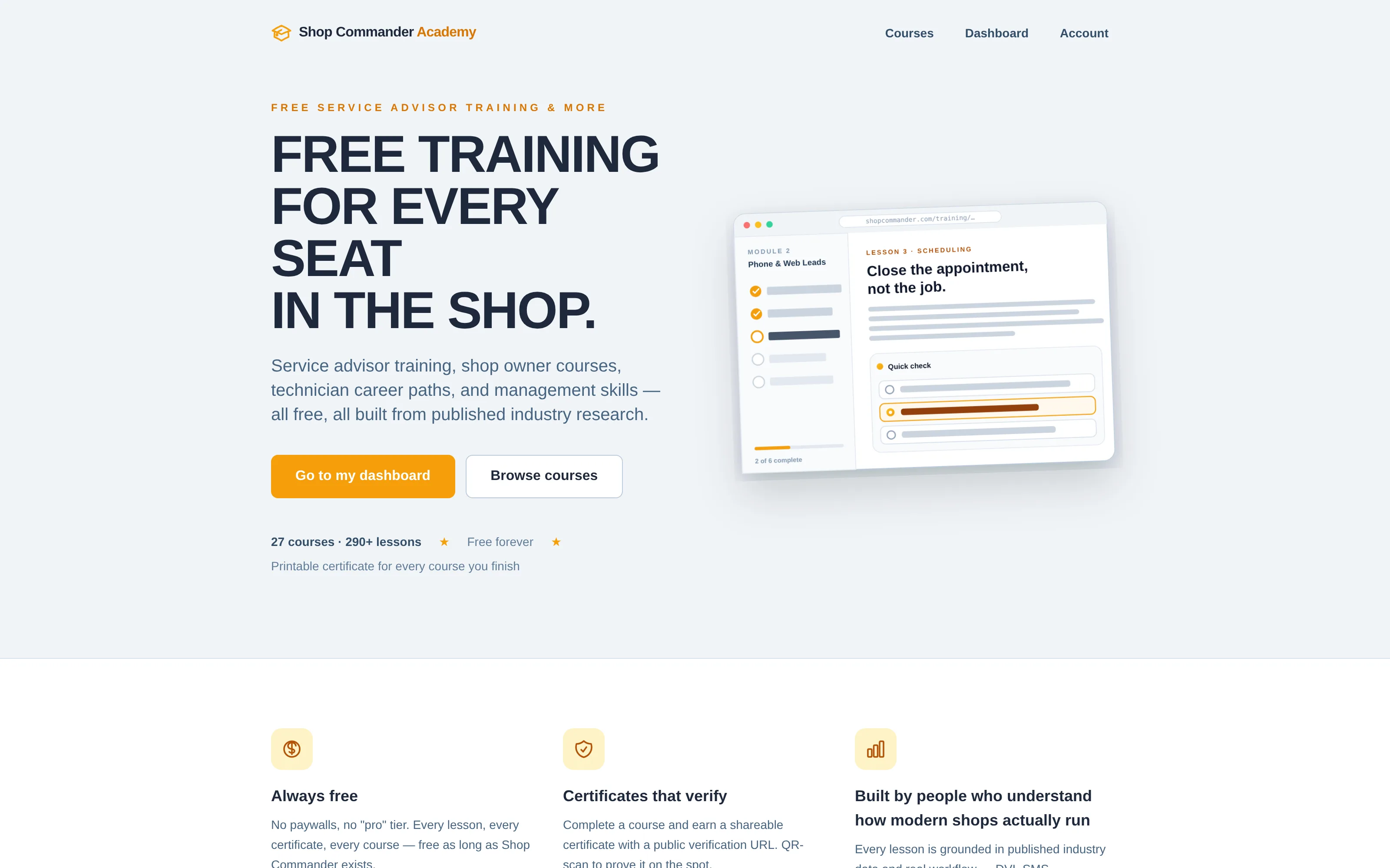 The Academy home page