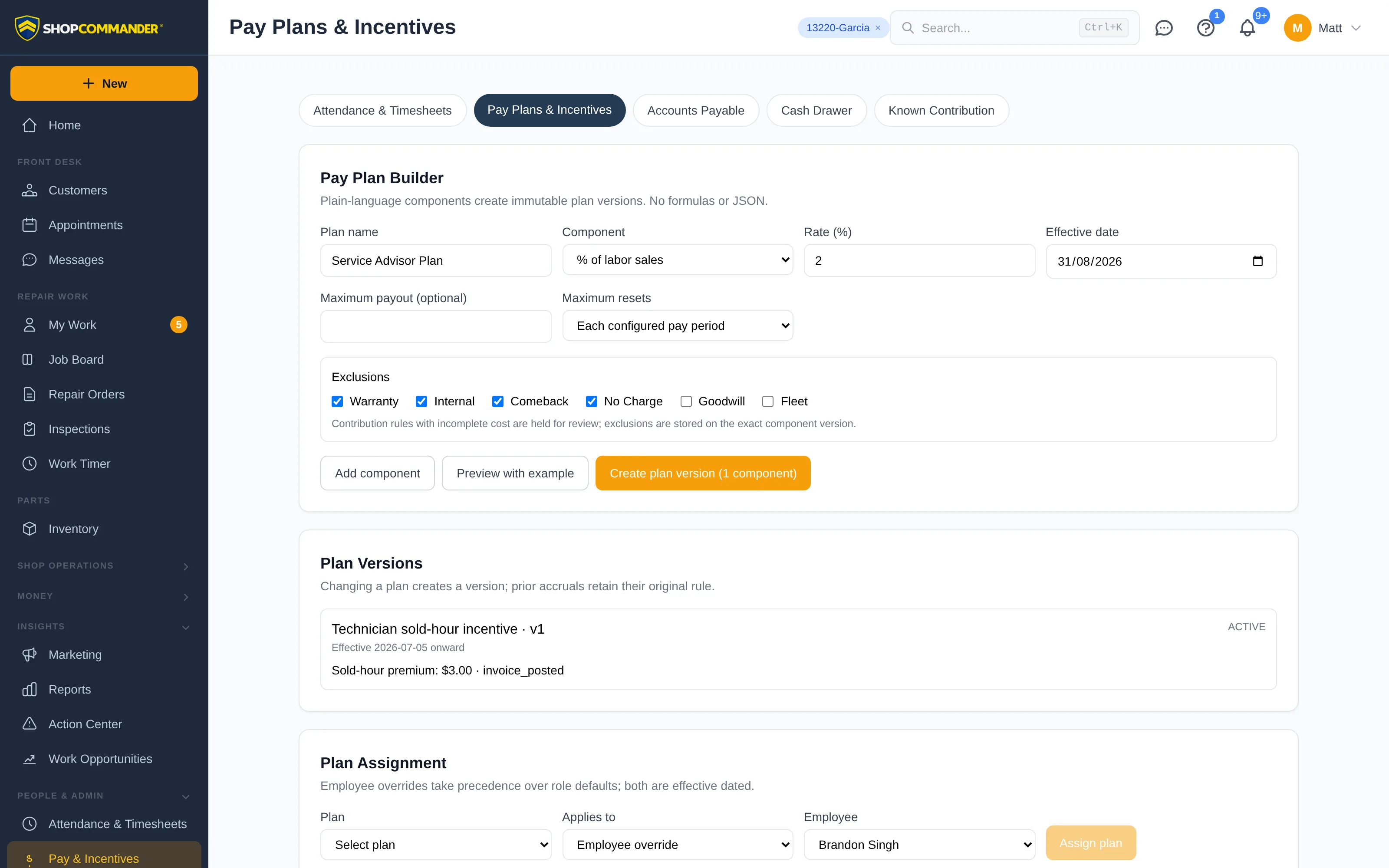 Pay and incentives