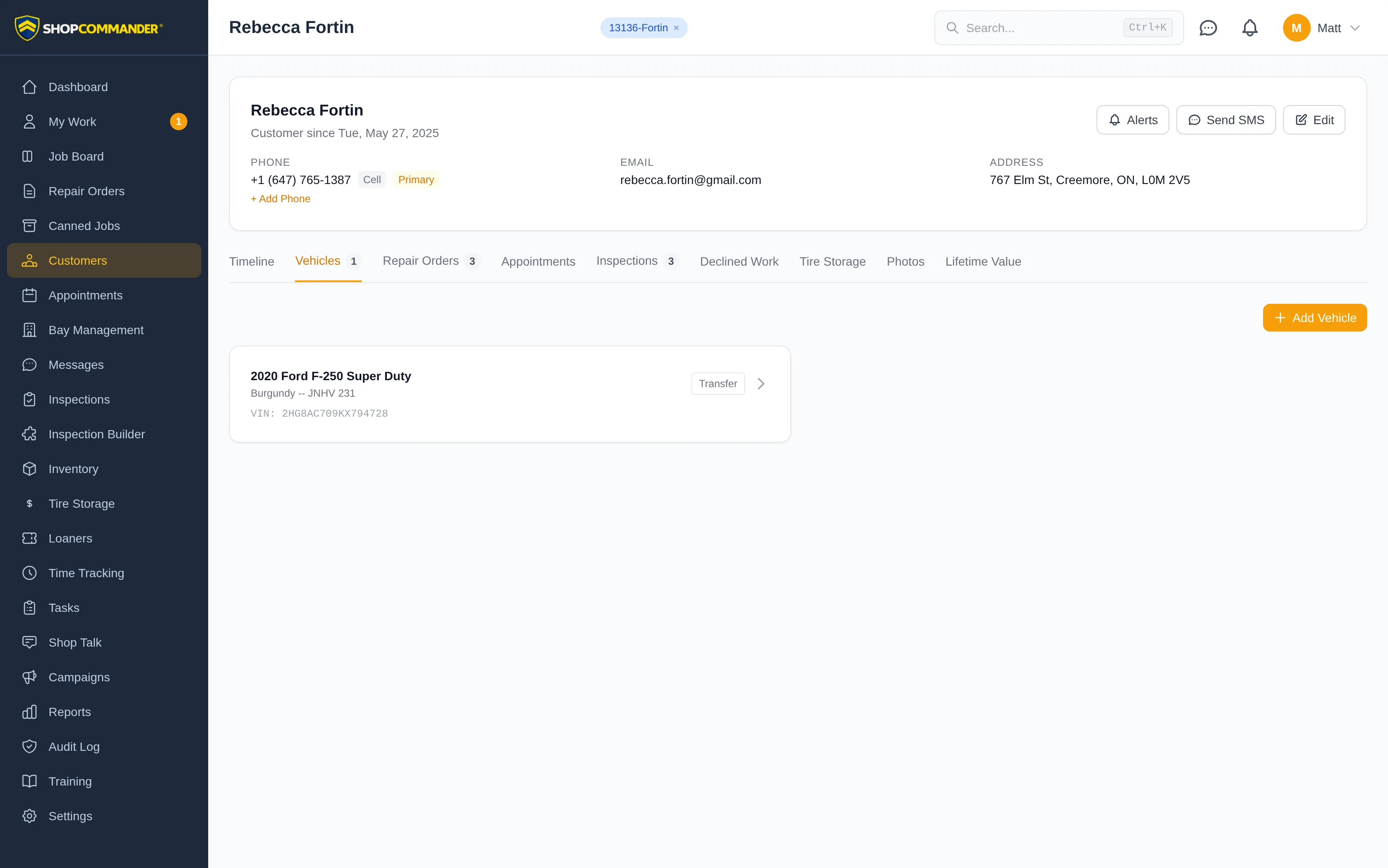 A customer profile