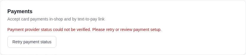 Payment status retry