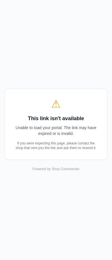 An unavailable customer link