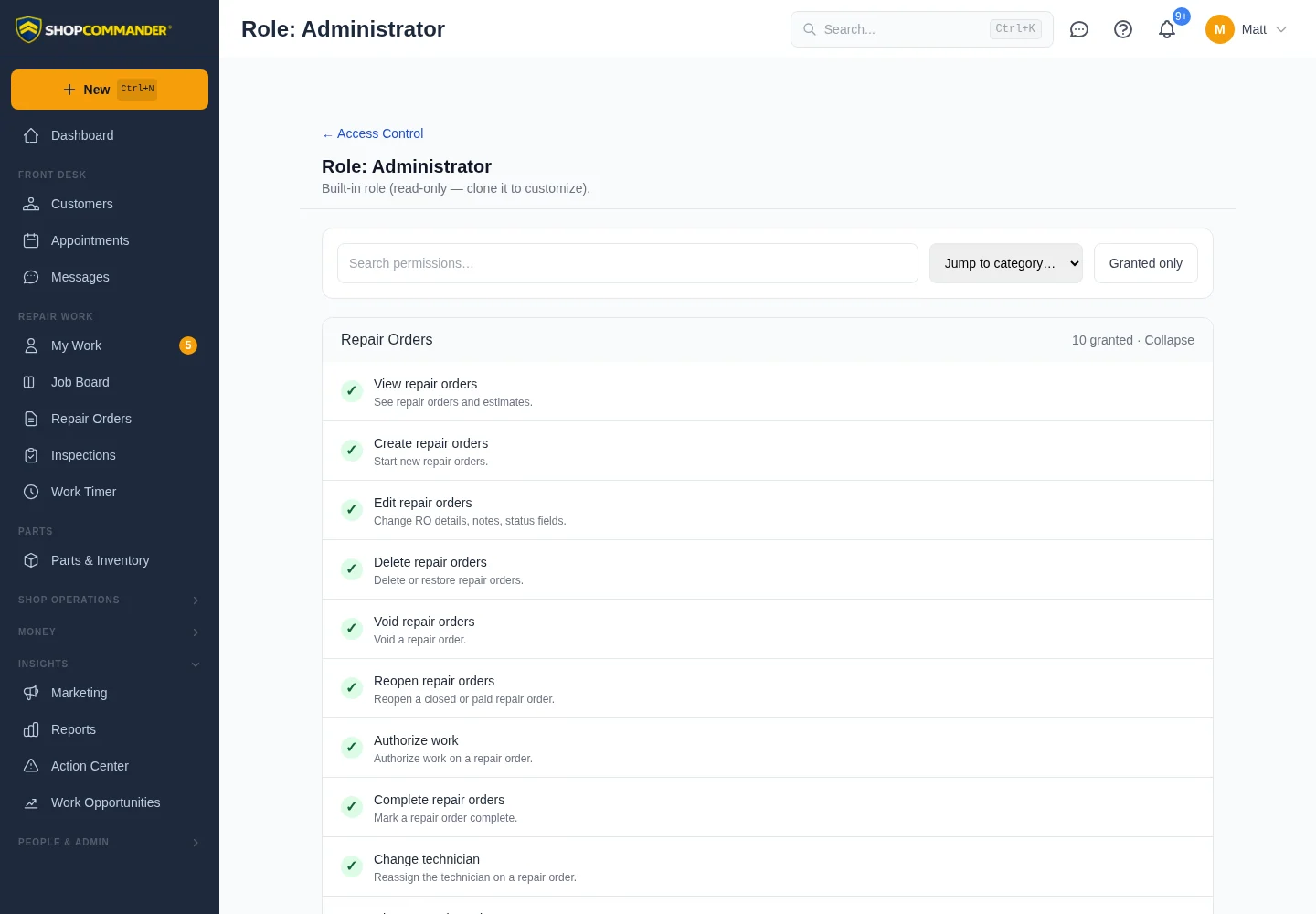 Current role access