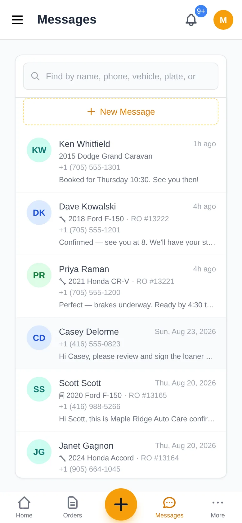 Messages on phone